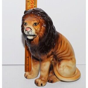Vintage Tilso Japan Hand Painted Lion Figurine MCM